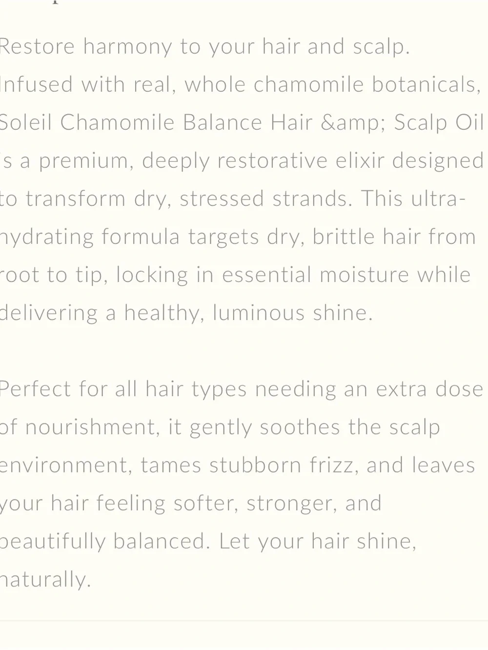 Chamomile Balance Hair & Scalp Oil.